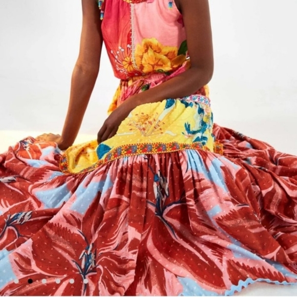 Farm Rio Mixed Garden Maxi Skirt Size  L (NWT) - Picture 2 of 7